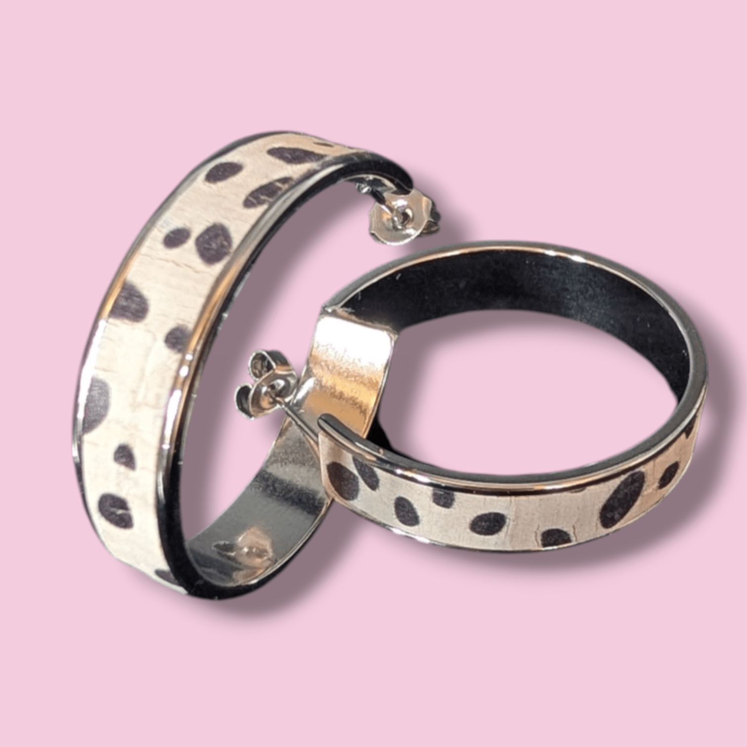 Cork leather hoop earrings - Trend Tonic