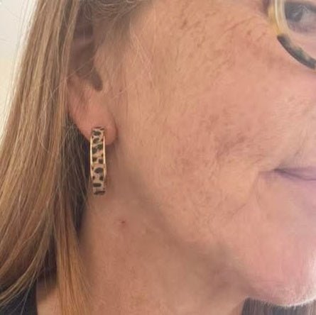Cork leather hoop earrings - Trend Tonic
