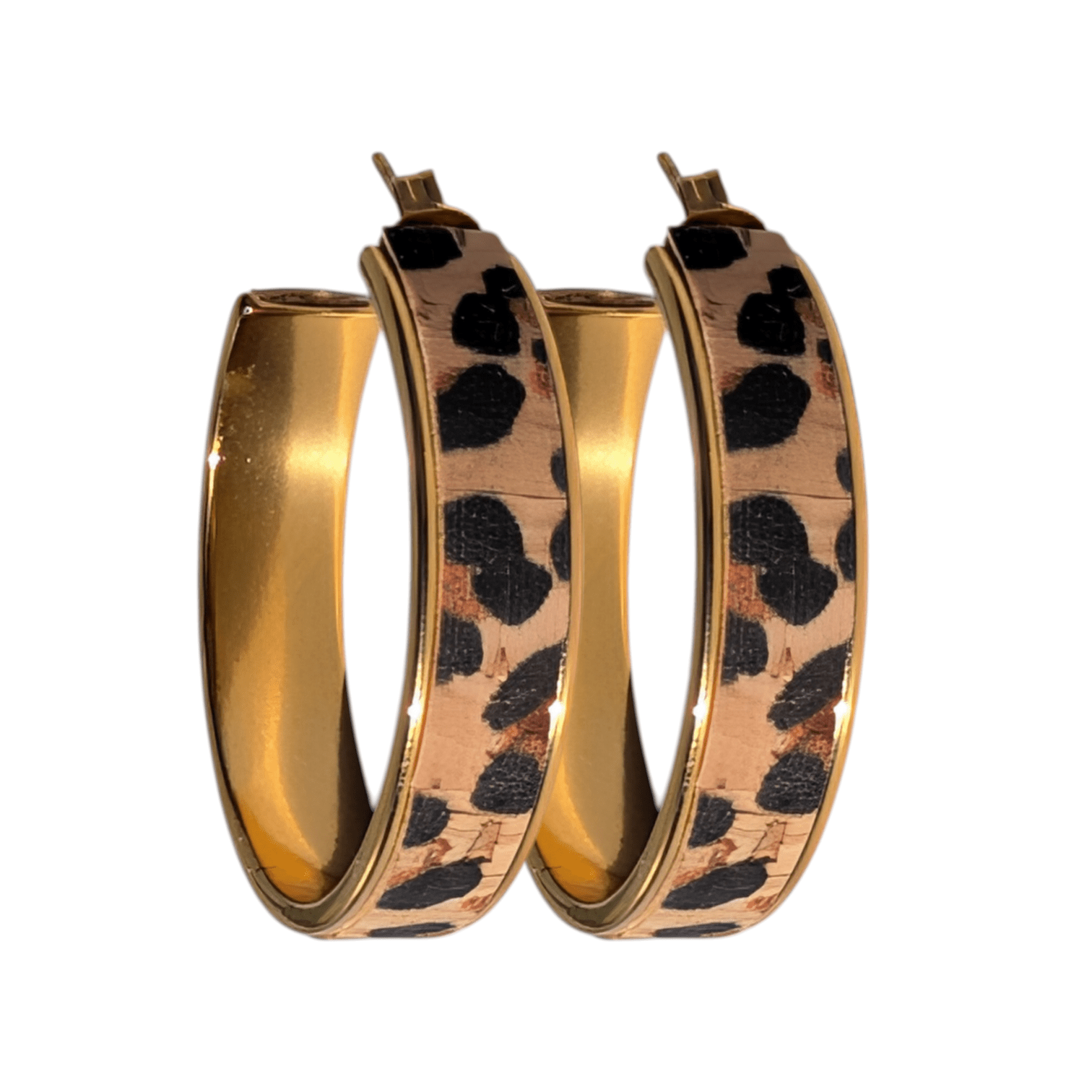 Cork leather hoop earrings - Trend Tonic