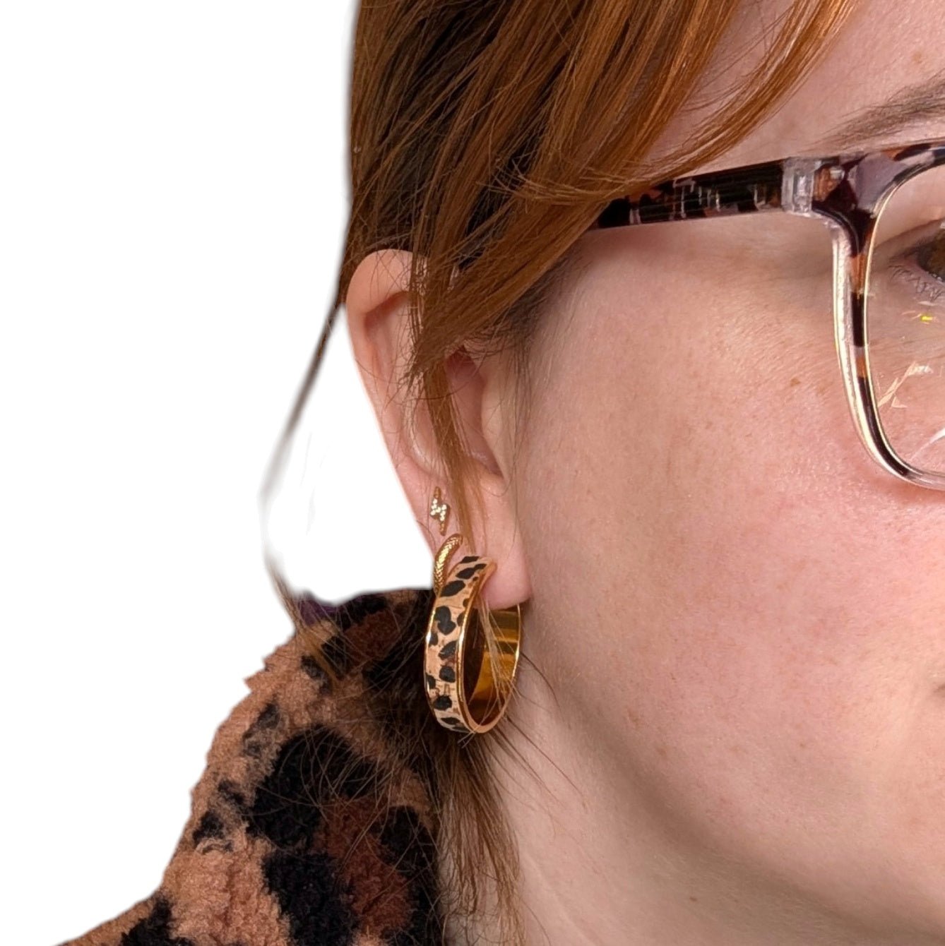 Cork leather hoop earrings - Trend Tonic