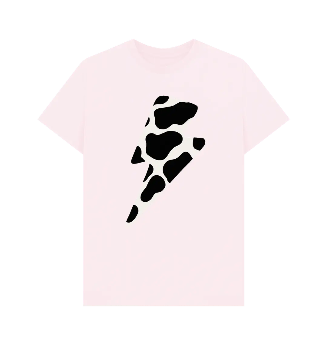 Cow print lightning bolt crew neck t-shirt - Trend Tonic