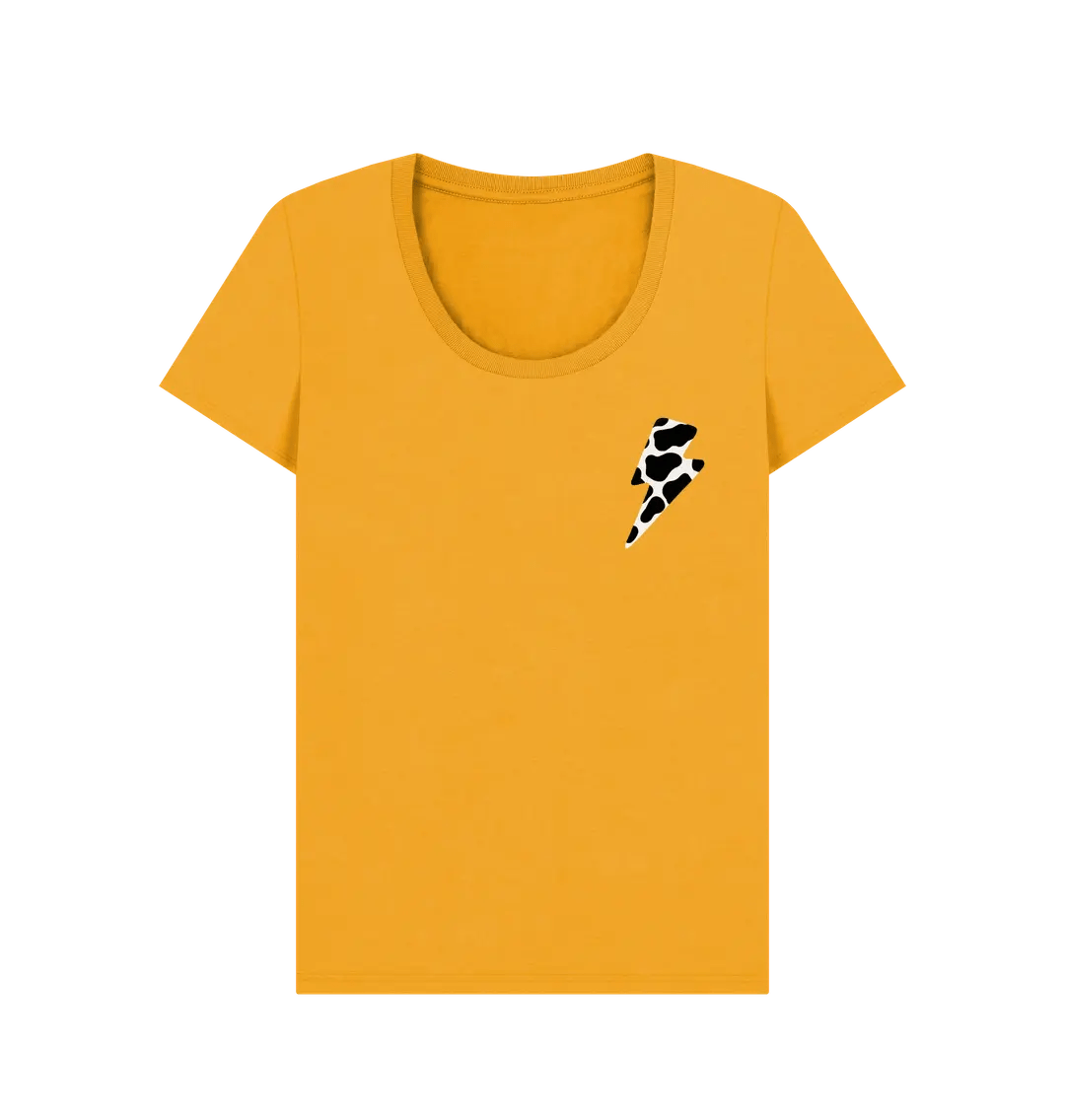 Cow print lightning bolt scoop neck t-shirt - Trend Tonic