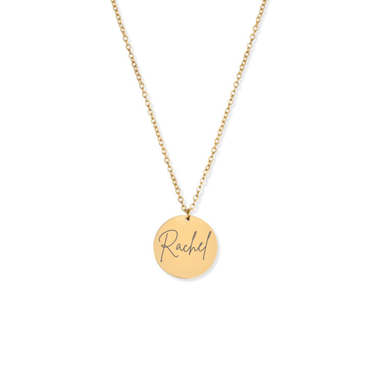 Custom engraved disc necklace - Trend Tonic