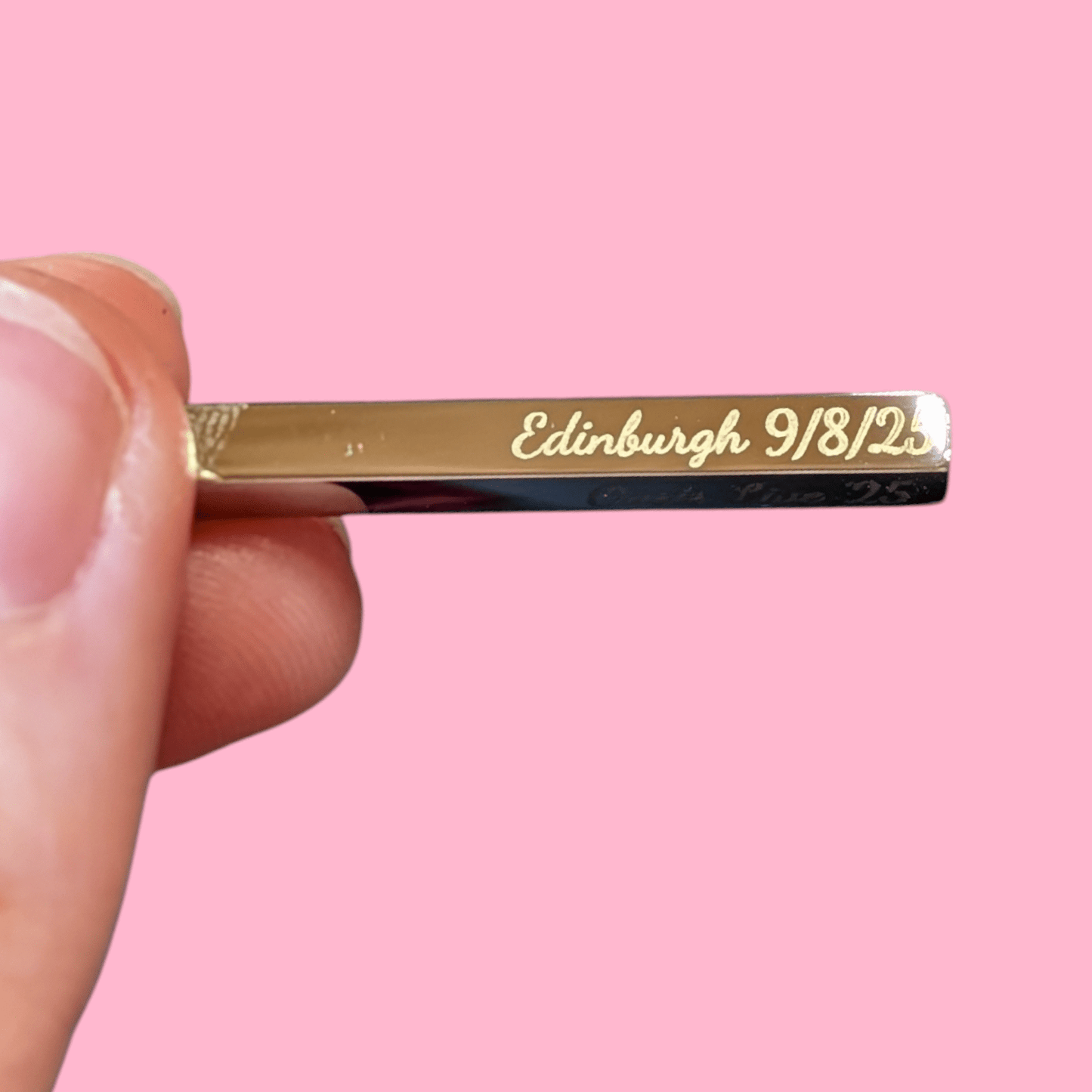 Custom Engraved Long Bar Necklace – 4 - Sided Personalisation - Trend Tonic