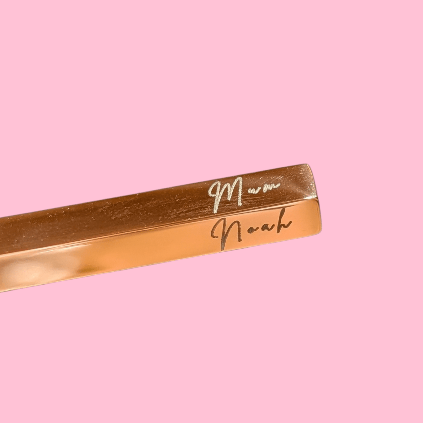 Custom Engraved Long Bar Necklace – 4 - Sided Personalisation - Trend Tonic