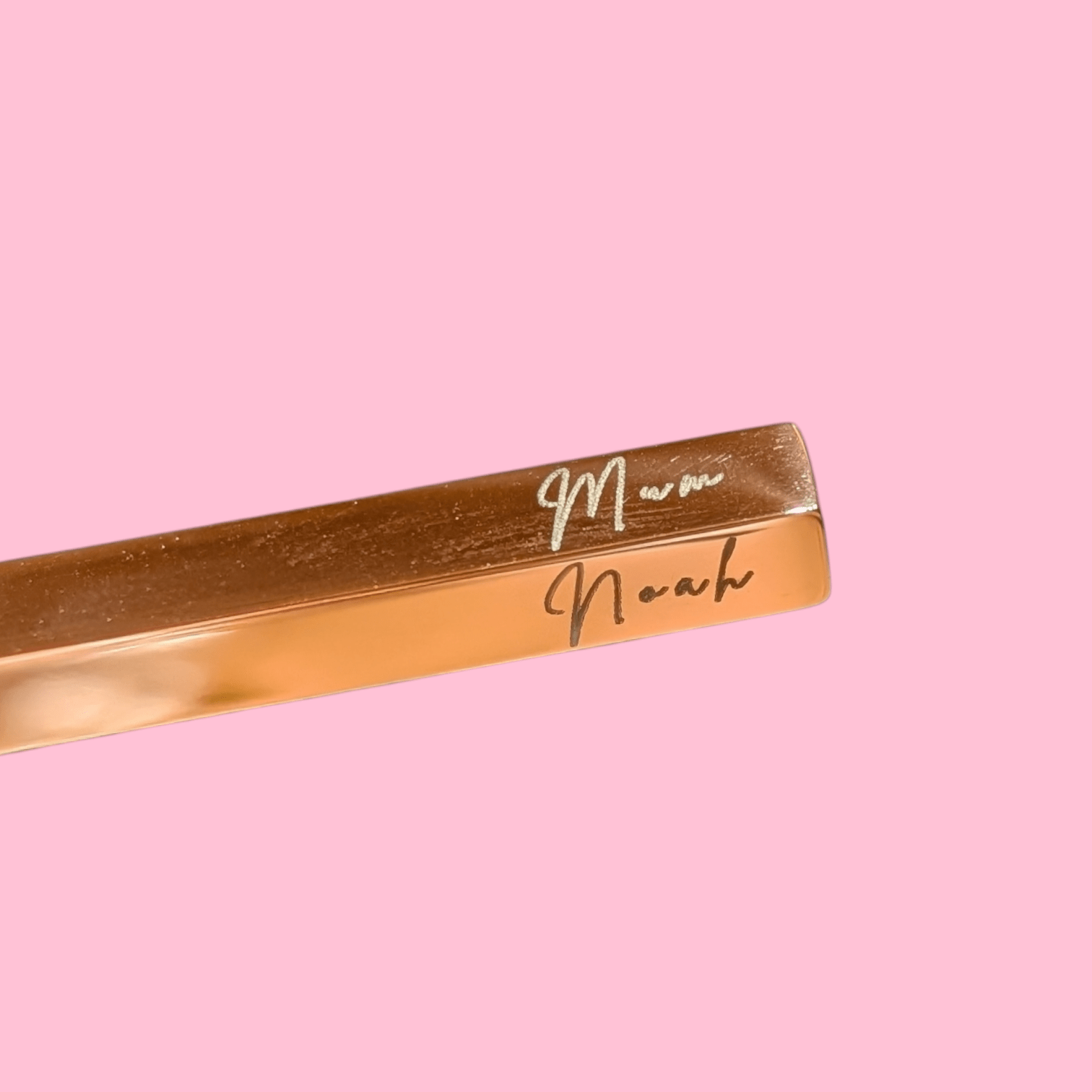 Custom Engraved Long Bar Necklace – 4 - Sided Personalisation - Trend Tonic