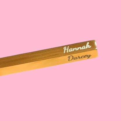 Custom Engraved Long Bar Necklace – 4 - Sided Personalisation - Trend Tonic