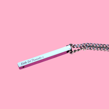 Custom Engraved Long Bar Necklace – 4 - Sided Personalisation - Trend Tonic