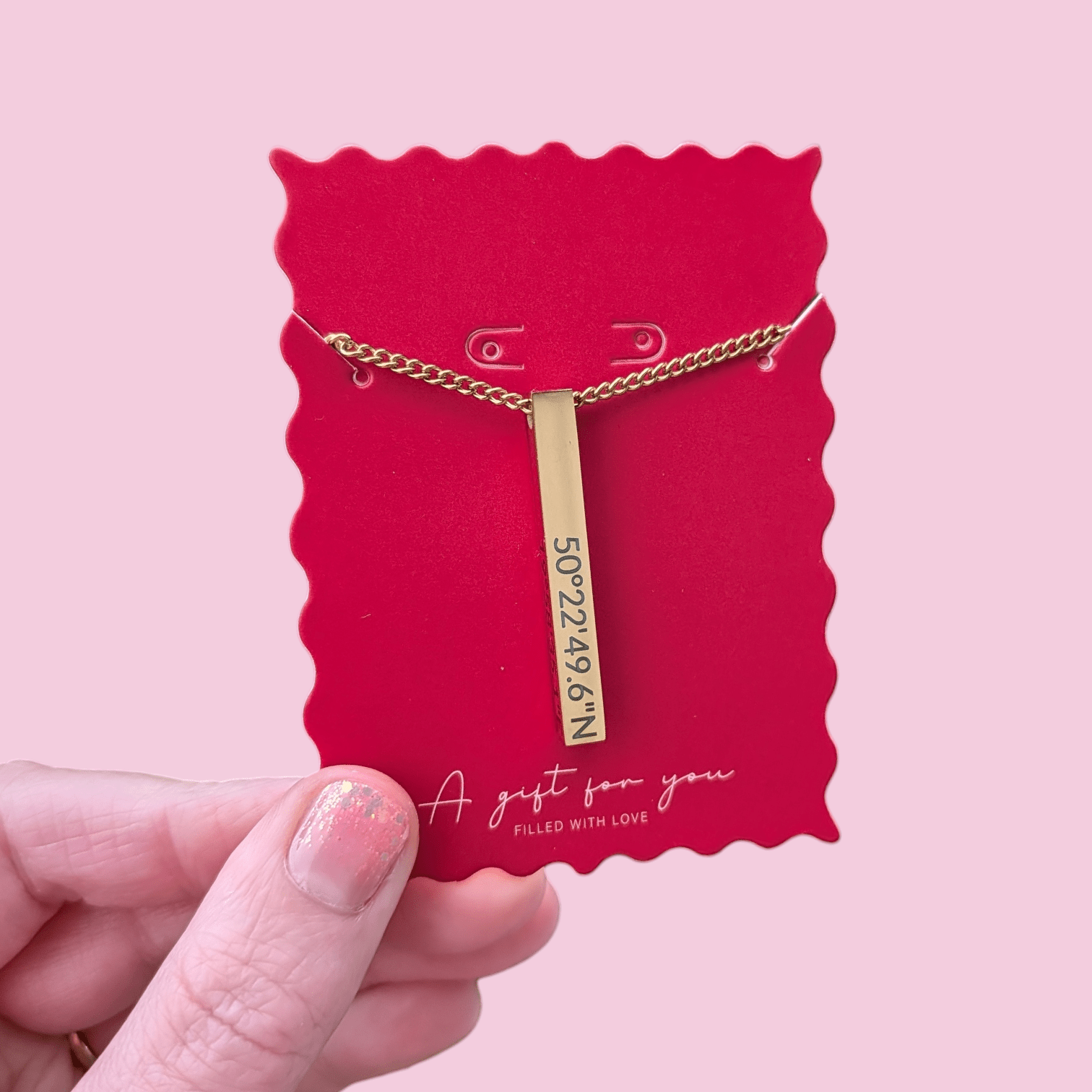 Custom Engraved Long Bar Necklace – 4 - Sided Personalisation - Trend Tonic