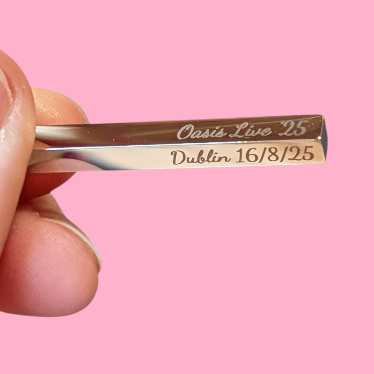 Custom Engraved Long Bar Necklace – 4 - Sided Personalisation - Trend Tonic