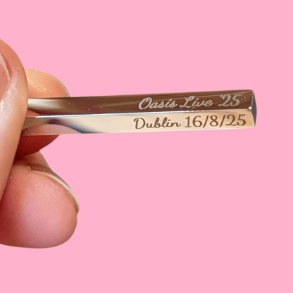 Custom Engraved Long Bar Necklace – 4 - Sided Personalisation - Trend Tonic