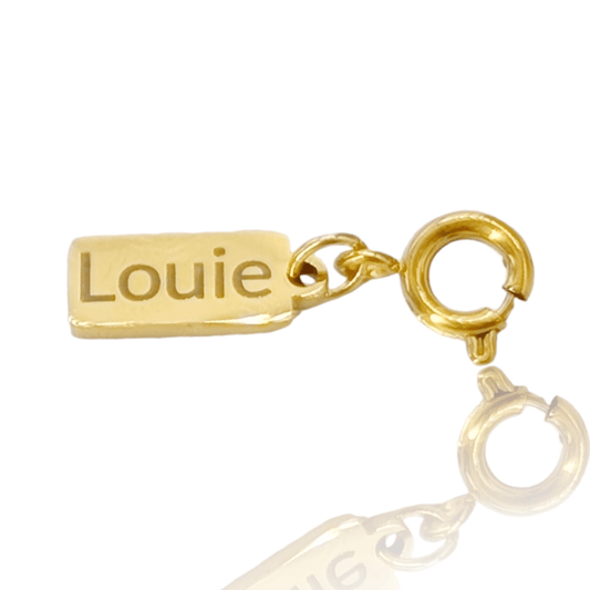 Custom engraved mini tag charm - Trend Tonic