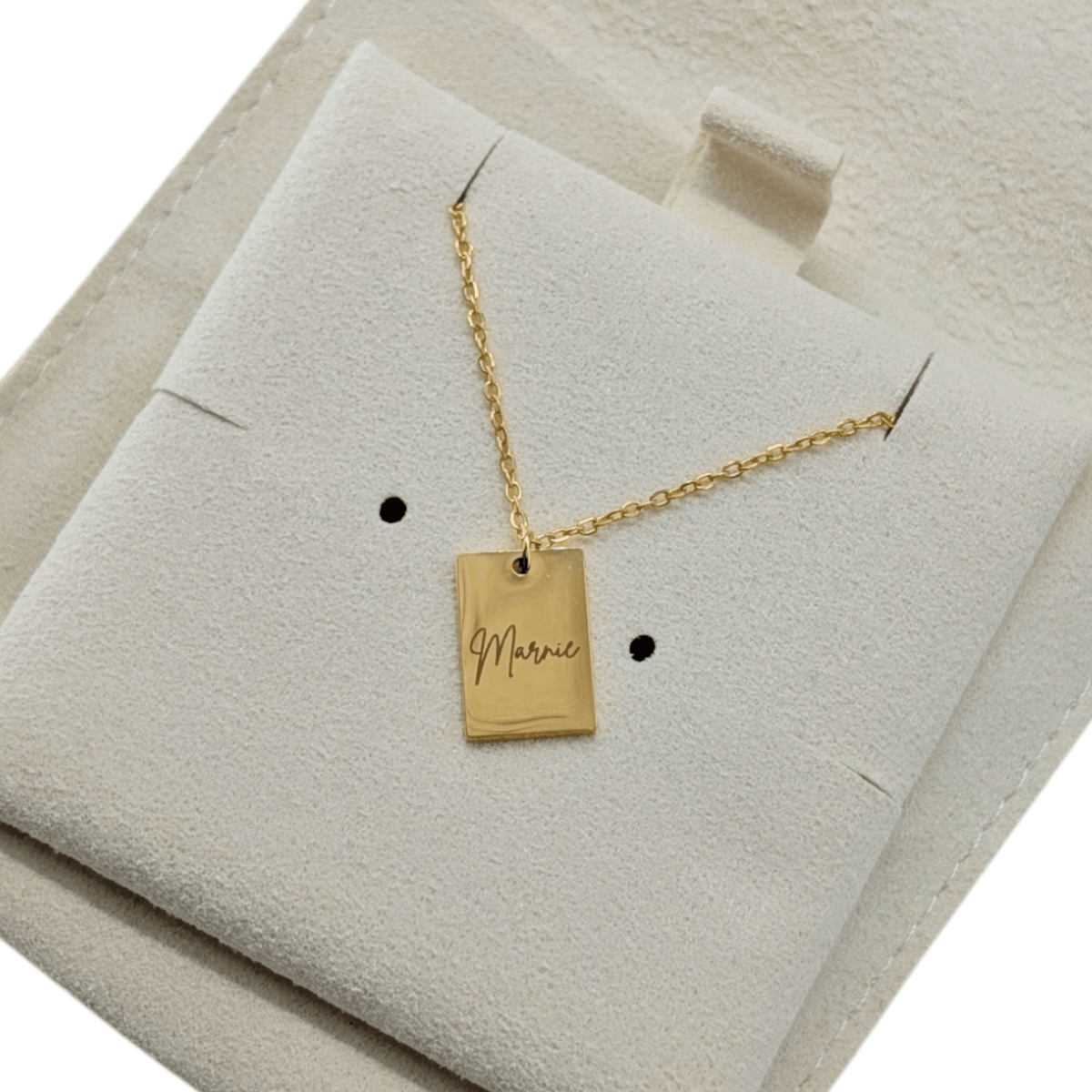 Custom engraved tiny tag necklace - Trend Tonic