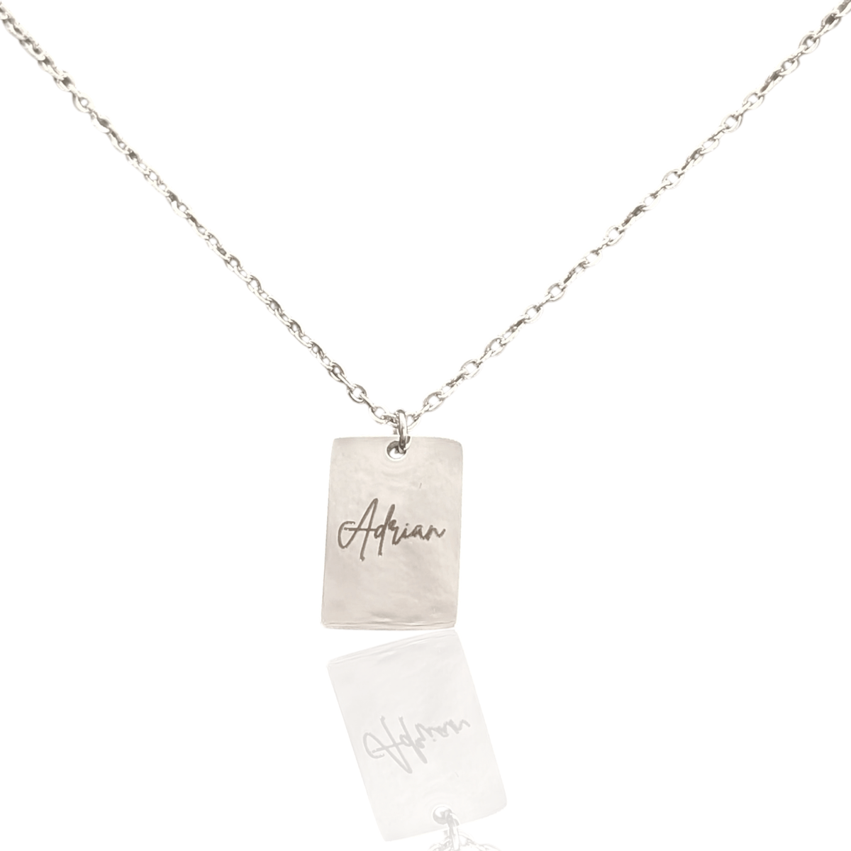 Custom engraved tiny tag necklace - Trend Tonic