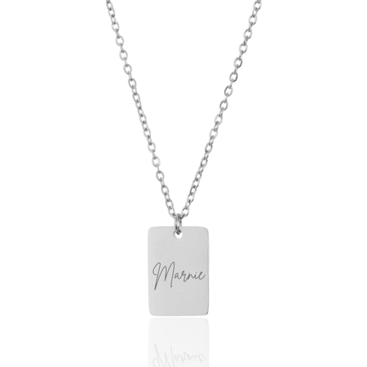 Custom engraved tiny tag necklace - Trend Tonic