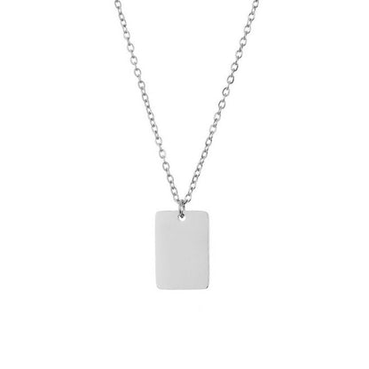 Custom engraved tiny tag necklace - Trend Tonic