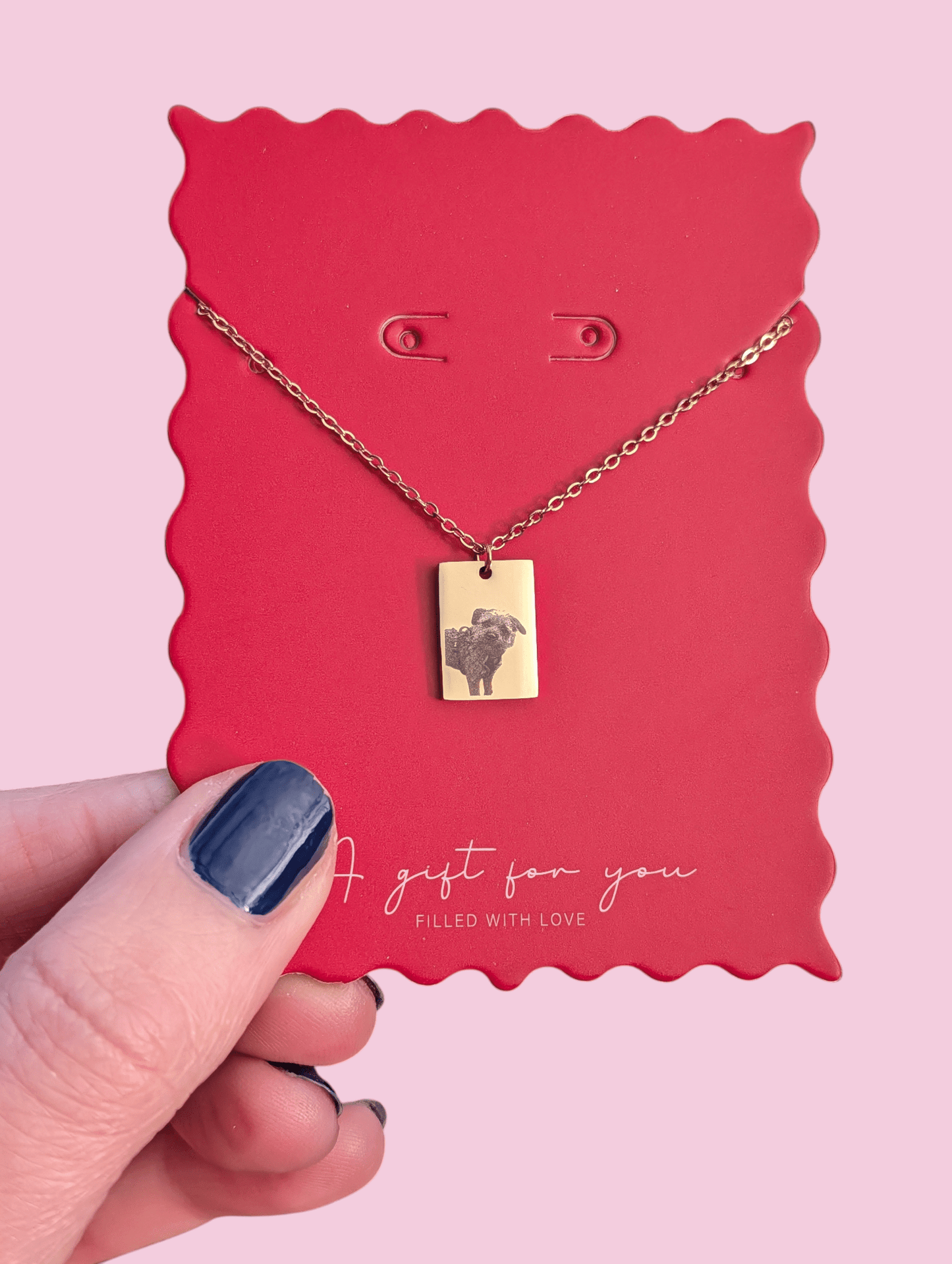 Custom engraved tiny tag necklace - Trend Tonic