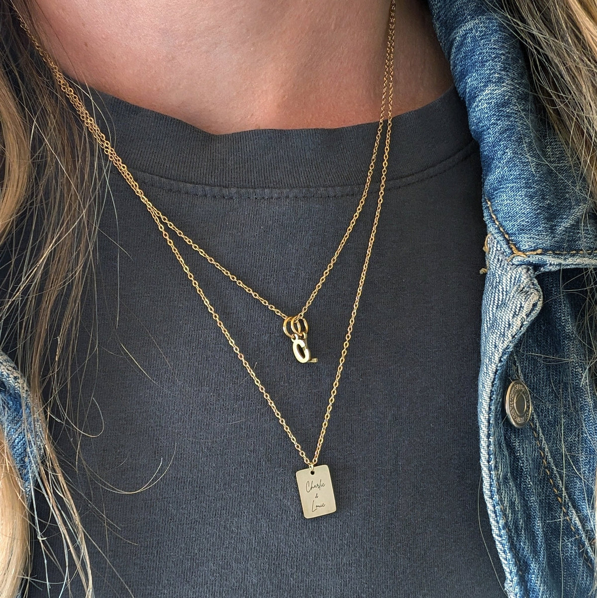 Custom engraved tiny tag necklace - Trend Tonic