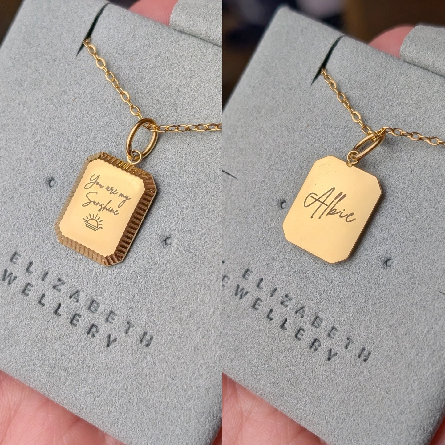 Custom engraved vintage tag necklace - Trend Tonic