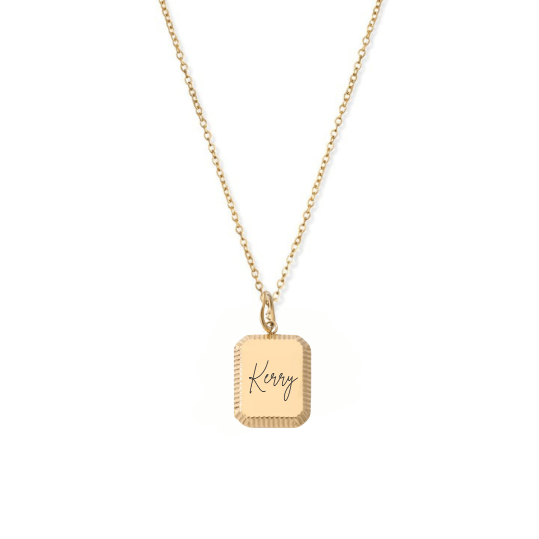 Custom engraved vintage tag necklace - Trend Tonic