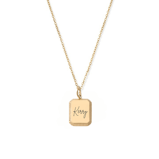 Custom engraved vintage tag necklace - Trend Tonic
