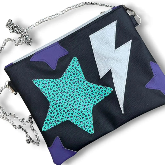 Custom Hearts and Stars Trend Tonic lightning bolt leopard print bag - Trend Tonic