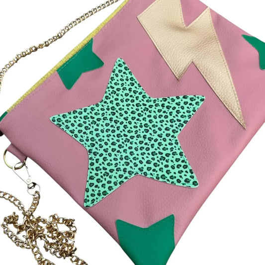Custom Hearts and Stars Trend Tonic lightning bolt leopard print bag - Trend Tonic