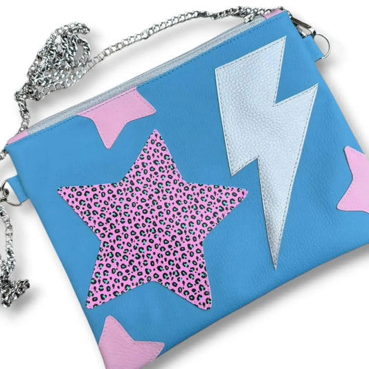 Custom Hearts and Stars Trend Tonic lightning bolt leopard print bag - Trend Tonic