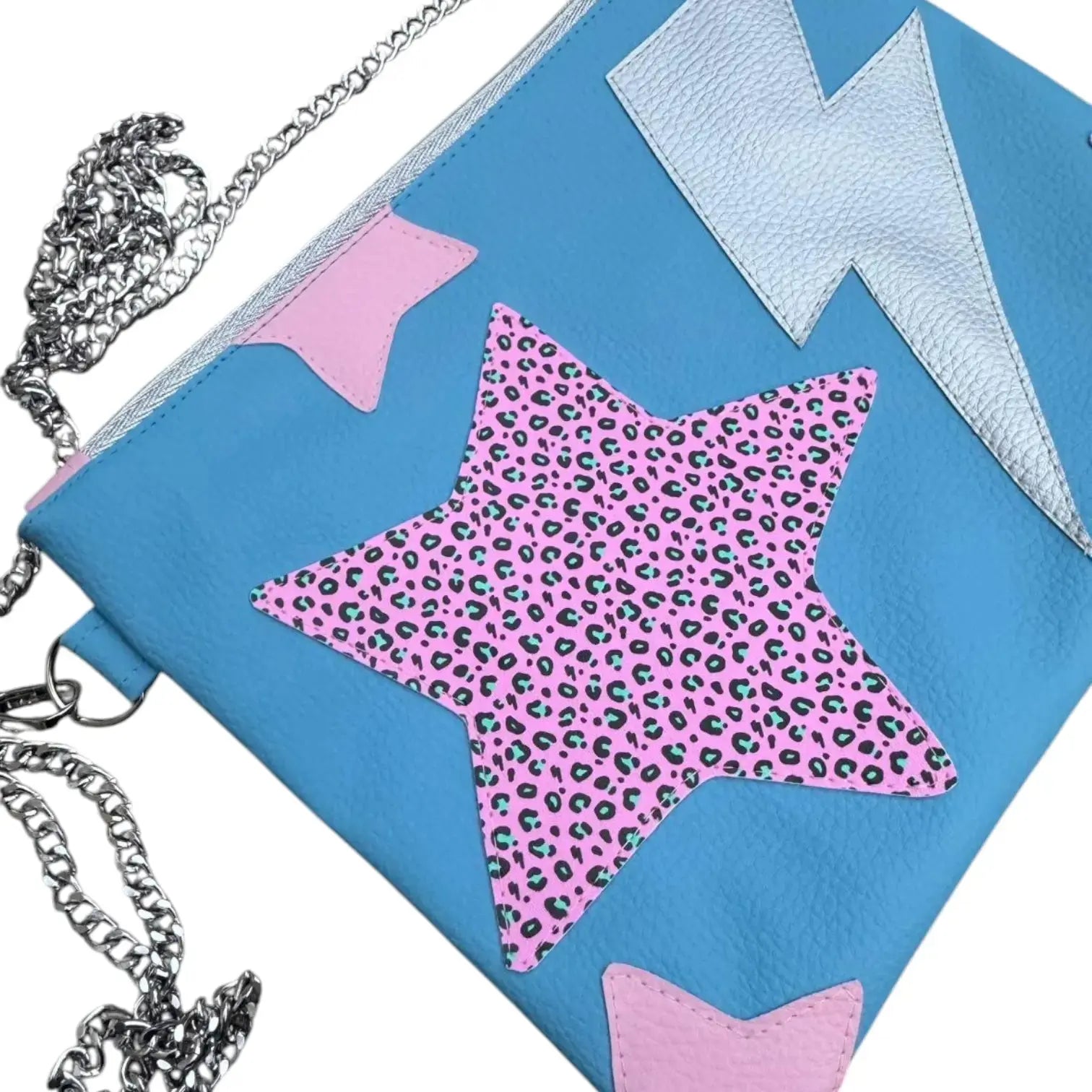 Custom Hearts and Stars Trend Tonic lightning bolt leopard print bag - Trend Tonic