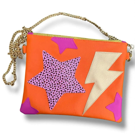 Custom Hearts and Stars Trend Tonic lightning bolt leopard print bag - Trend Tonic