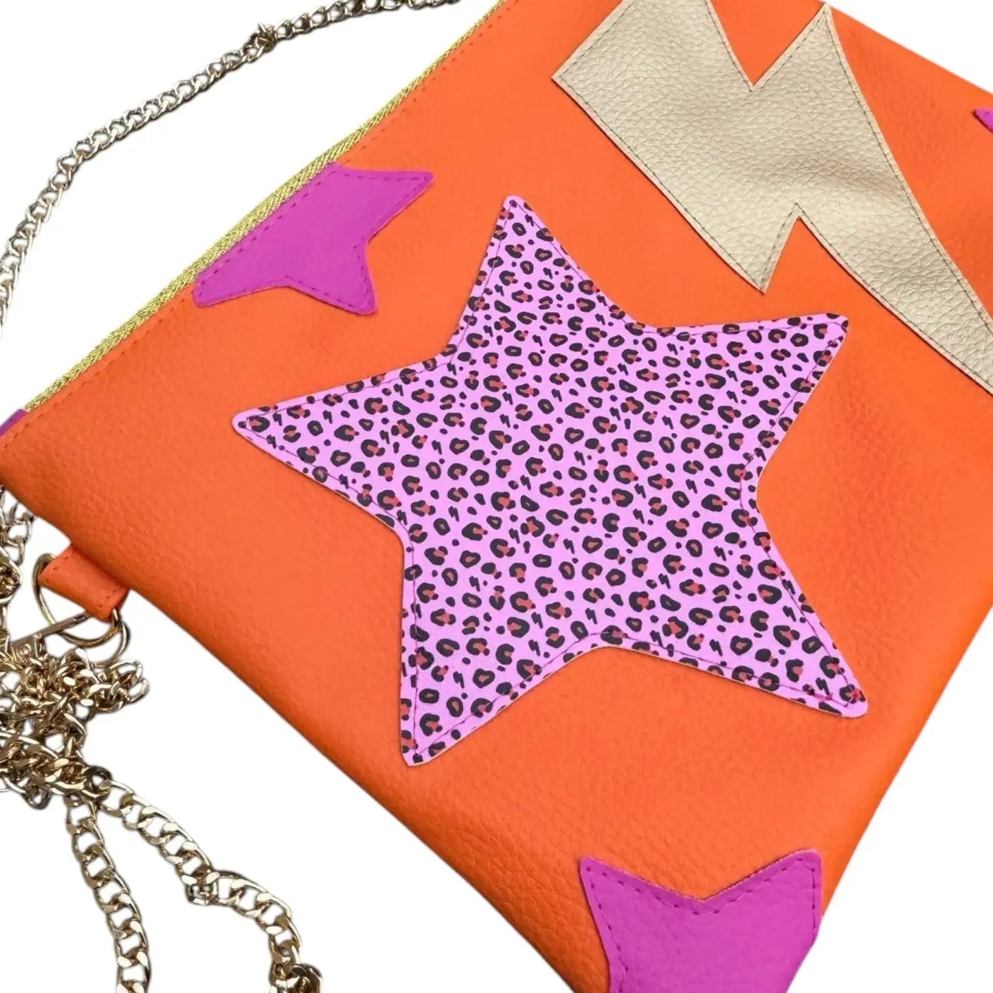 Custom Hearts and Stars Trend Tonic lightning bolt leopard print bag - Trend Tonic