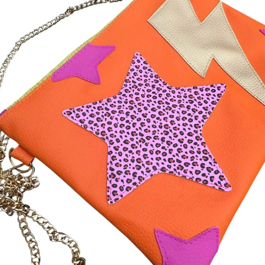Custom Hearts and Stars Trend Tonic lightning bolt leopard print bag - Trend Tonic