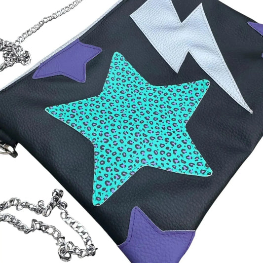 Custom Hearts and Stars Trend Tonic lightning bolt leopard print bag - Trend Tonic