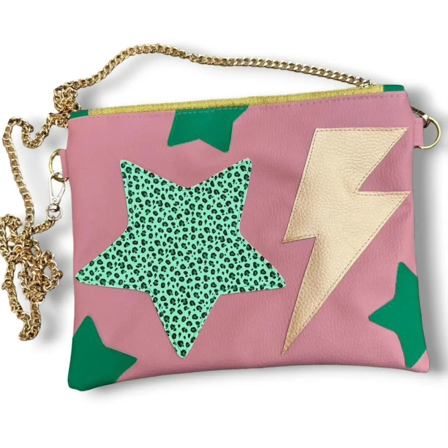 Custom Hearts and Stars Trend Tonic lightning bolt leopard print bag - Trend Tonic