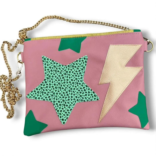 Custom Hearts and Stars Trend Tonic lightning bolt leopard print bag - Trend Tonic