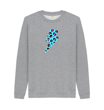 Unisex Blue leopard print lightning bolt sweater Trend Tonic