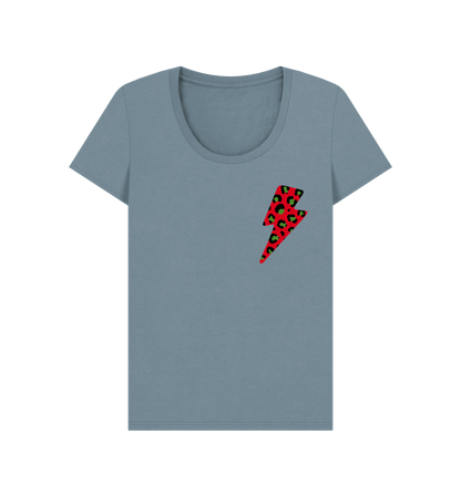 Stone Blue Printed T-shirt Front