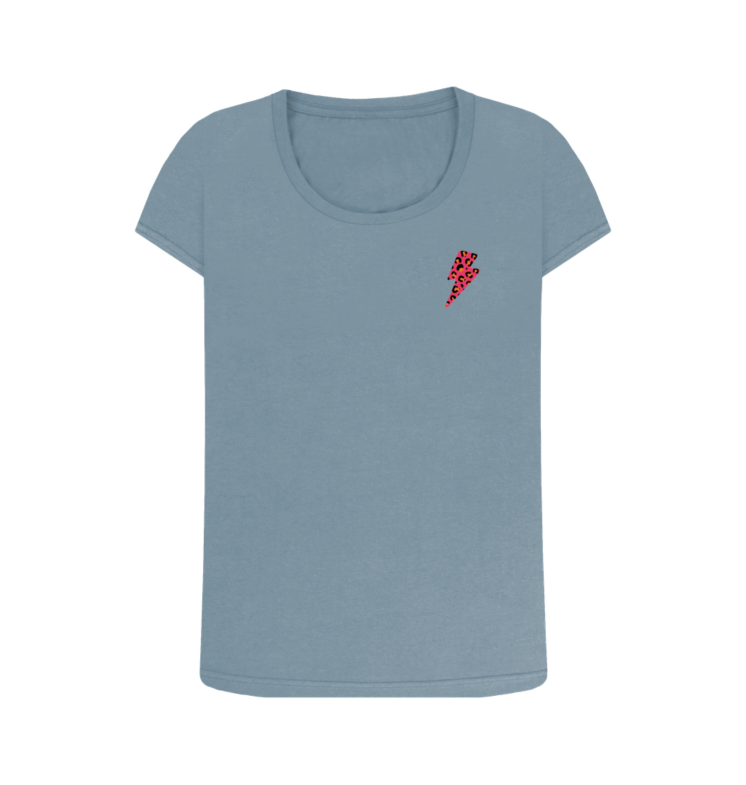 Stone Blue Printed T-shirt Front