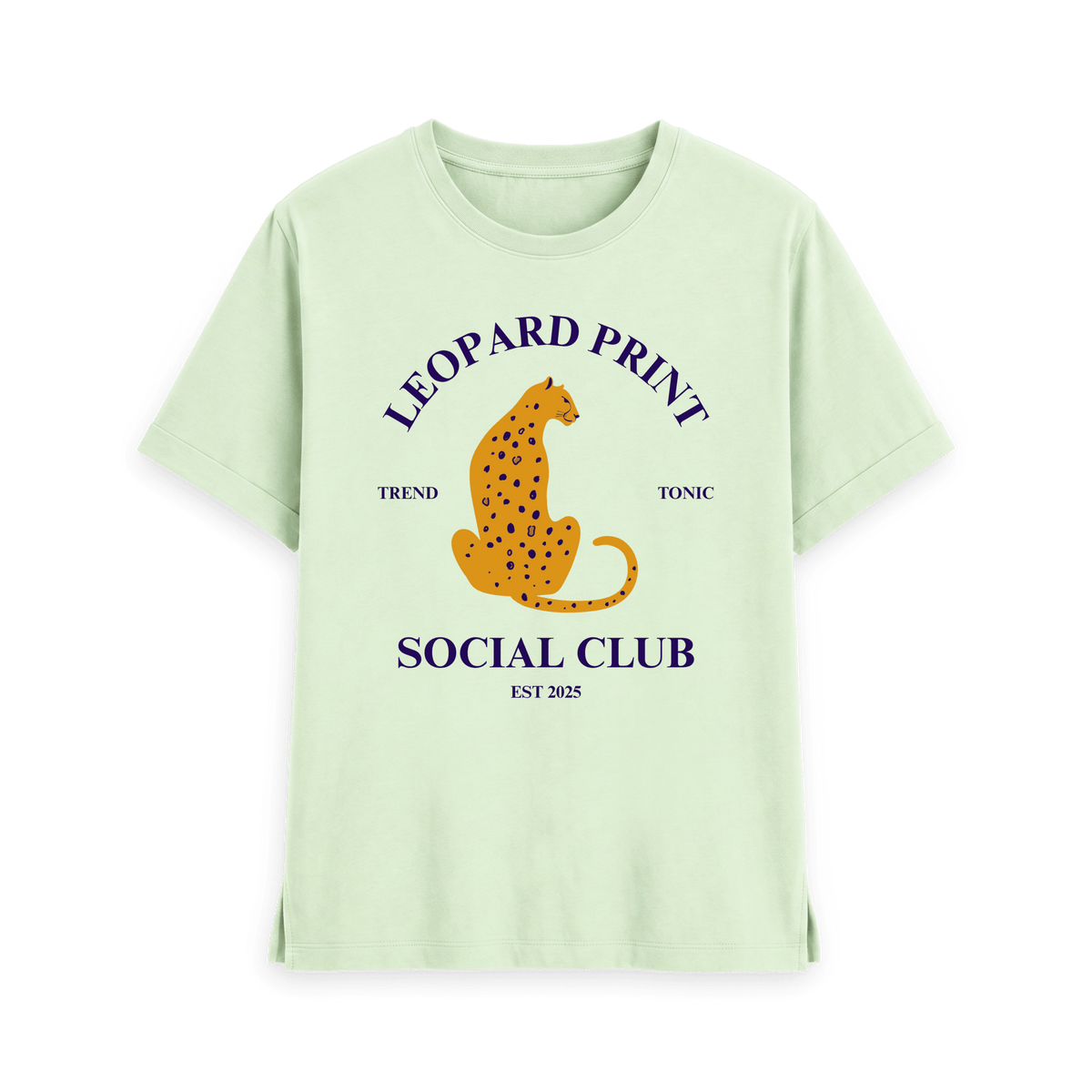 Pastel Green Printed T-shirt Front