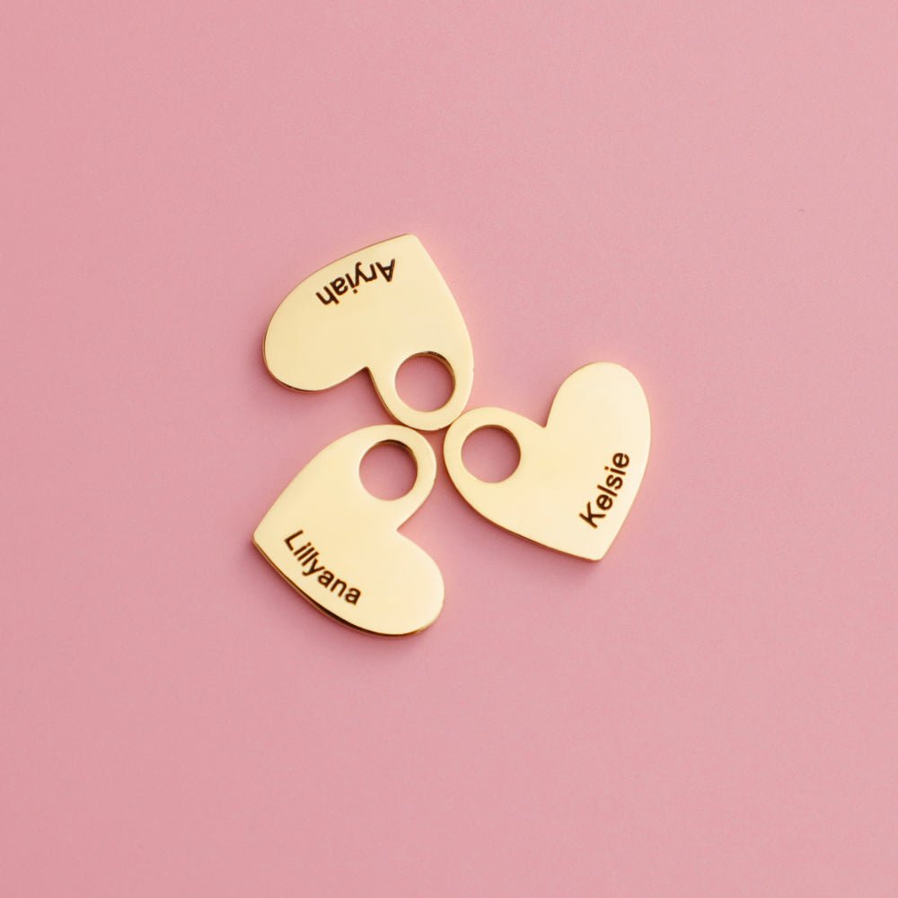 Engraved heart charms - Trend Tonic