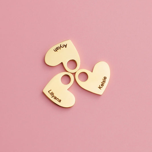 Engraved heart charms - Trend Tonic