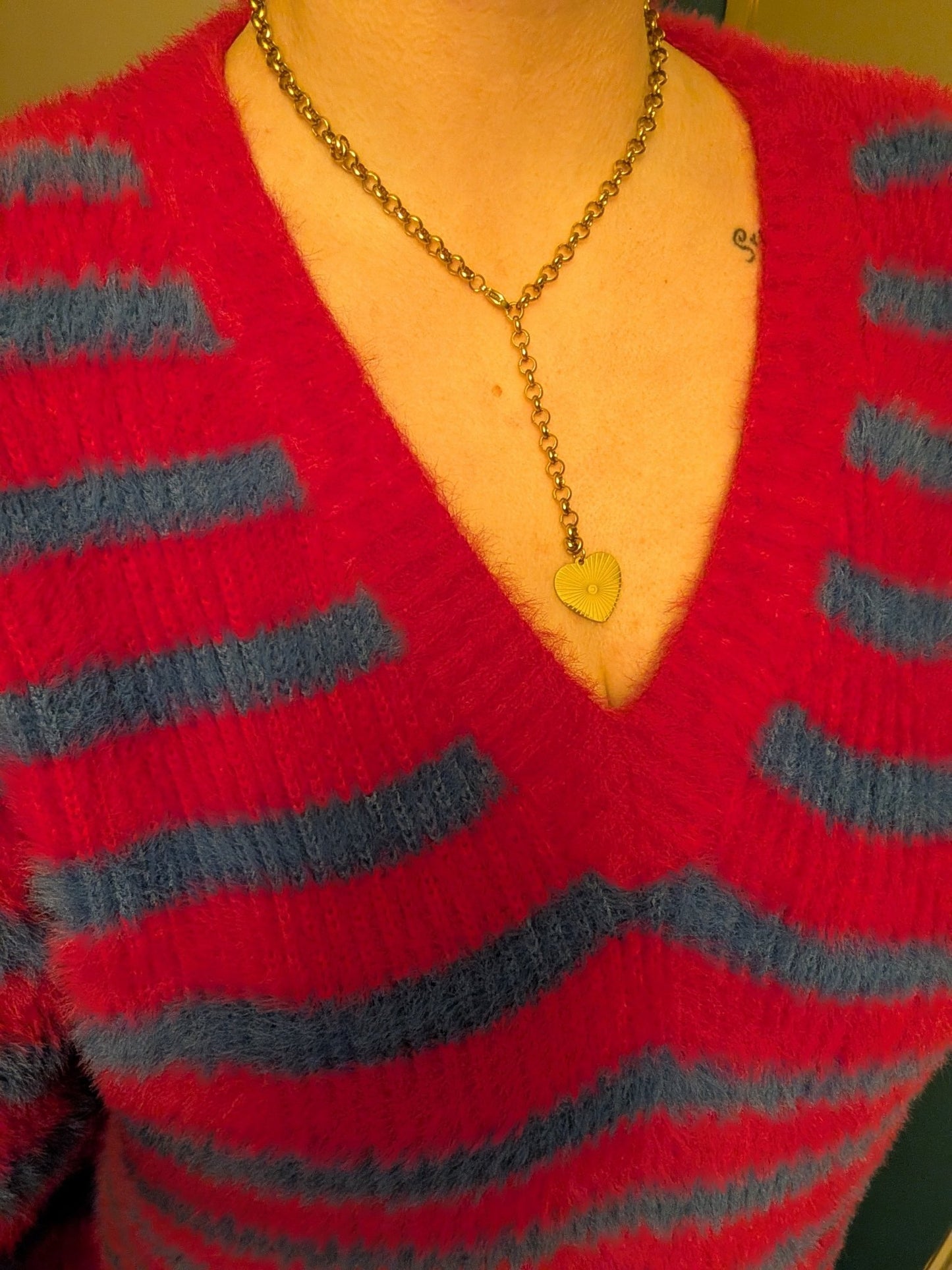 Engraved sunbeam heart necklace - Trend Tonic