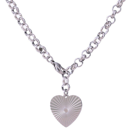 Engraved sunbeam heart necklace - Trend Tonic