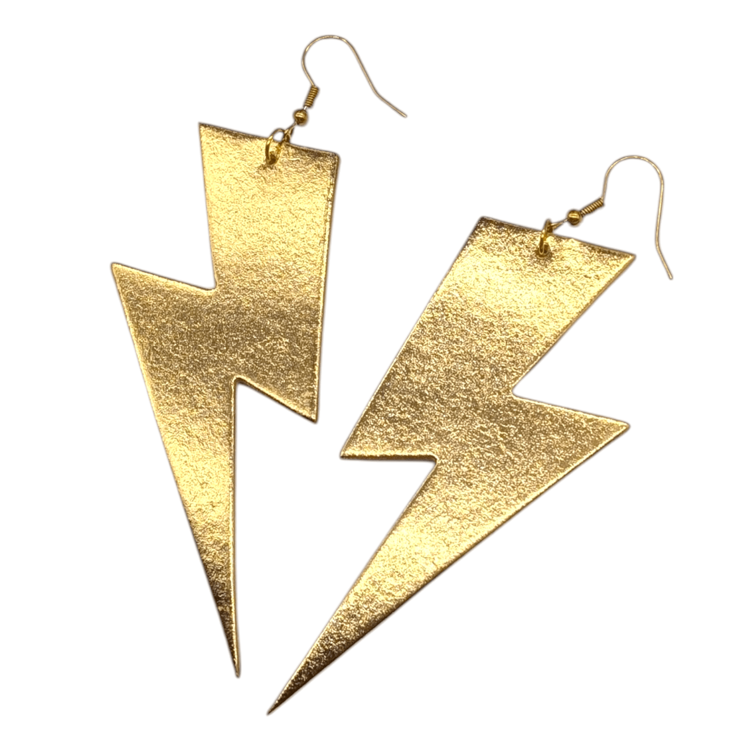 Extra large gold lightning bolt earrings - Trend Tonic