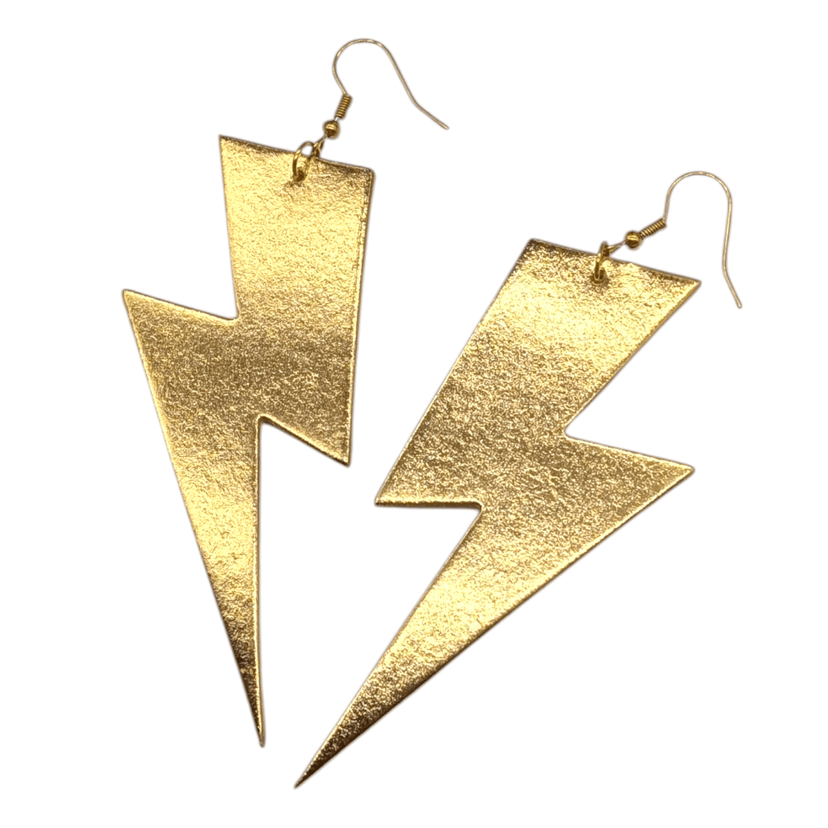 Extra large gold lightning bolt earrings - Trend Tonic