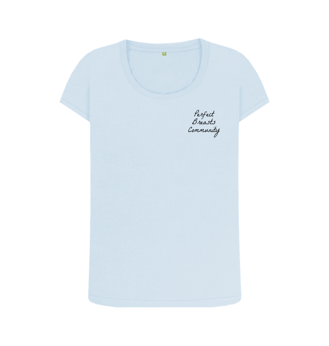 Sky Blue Perfect breasts community scoop neck t-shirt