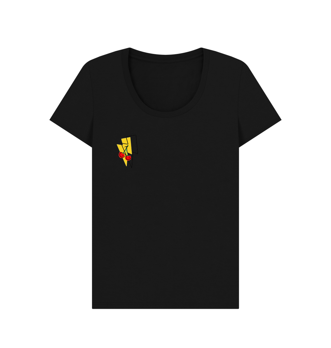 Black Cherry lightning bolt scoop neck t-shirt