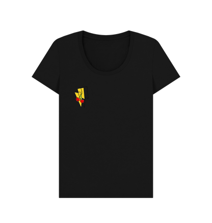Black Cherry lightning bolt scoop neck t-shirt