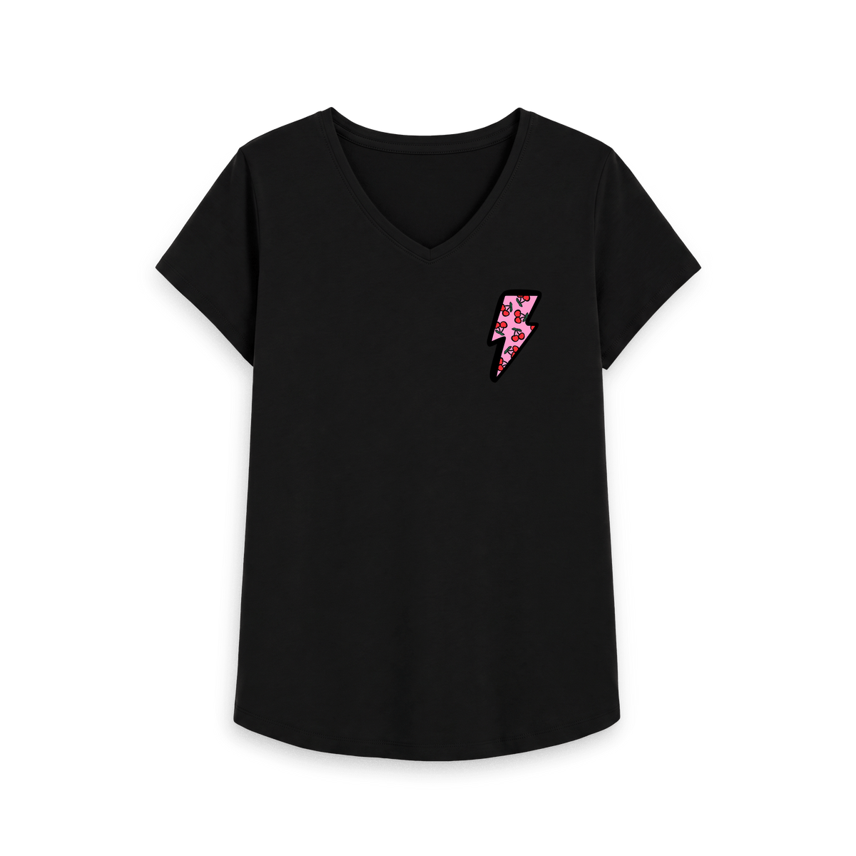 Black Printed T-shirt Front