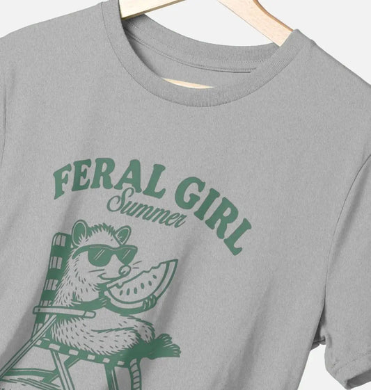 Feral girl summer crew neck t-shirt - Trend Tonic